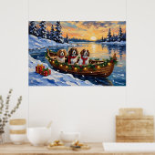 Cavalier King Charles Spaniel Christmas Boat Poster (Küche)