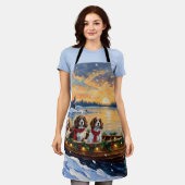 Cavalier King Charles Spaniel Christmas Boat Schürze (Getragen)