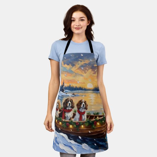 Cavalier King Charles Spaniel Christmas Boat Schürze (Getragen)