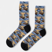 Cavalier King Charles Spaniel Christmas Boat Socken (Linkes Detail)