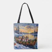 Cavalier King Charles Spaniel Christmas Boat Tasche (Rückseite)