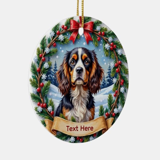 Cavalier King Charles Spaniel Christmas Keramik Ornament (Rechts)
