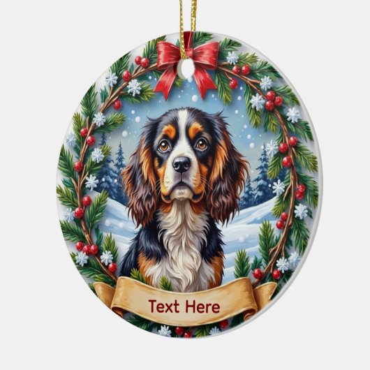 Cavalier King Charles Spaniel Christmas Keramik Ornament (Links)