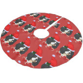 Cavalier King Charles Spaniel Christmas Merry Polyester Weihnachtsbaumdecke (Schrägansicht)