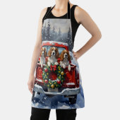 Cavalier King Charles Spaniel Christmas Red Truck Schürze (InSitu)