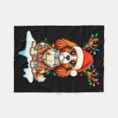Cavalier King Charles Spaniel Christmas Reindeer P Fleecedecke (Vorderseite (Horizontal))