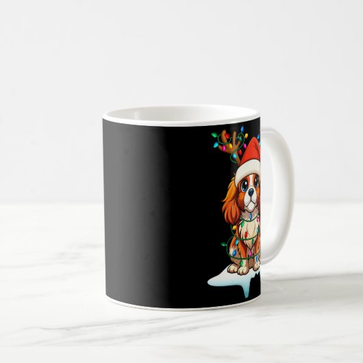 Cavalier King Charles Spaniel Christmas Reindeer P Kaffeetasse (VorderseiteRechts)