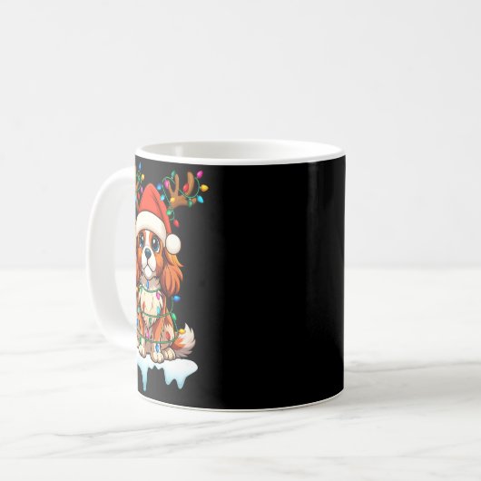 Cavalier King Charles Spaniel Christmas Reindeer P Kaffeetasse (Vorderseite Links)
