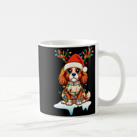 Cavalier King Charles Spaniel Christmas Reindeer P Kaffeetasse (Rechts)