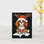 Cavalier King Charles Spaniel Christmas Reindeer P Karte (Gelbe Blume)