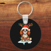 Cavalier King Charles Spaniel Christmas Reindeer P Schlüsselanhänger (Vorderseite)