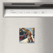 Cavalier King Charles Spaniel Christmas Train Magnet (In Situ (Geschirrspüler))