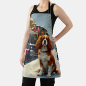 Cavalier King Charles Spaniel Christmas Train Schürze (InSitu)