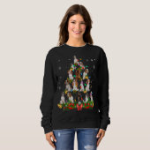 Cavalier King Charles Spaniel Christmas Tree Light Sweatshirt (Vorne ganz)