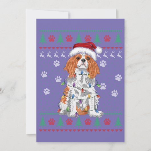 Cavalier King Charles Spaniel Christmas Ugly Sweat Einladung (Vorderseite)