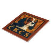 Cavalier King Charles Spaniel CKCS Retro Fliese (Seite)