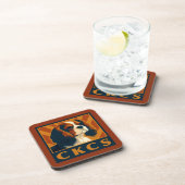 Cavalier King Charles Spaniel CKCS Retro Getränkeuntersetzer (Rechte Seite)