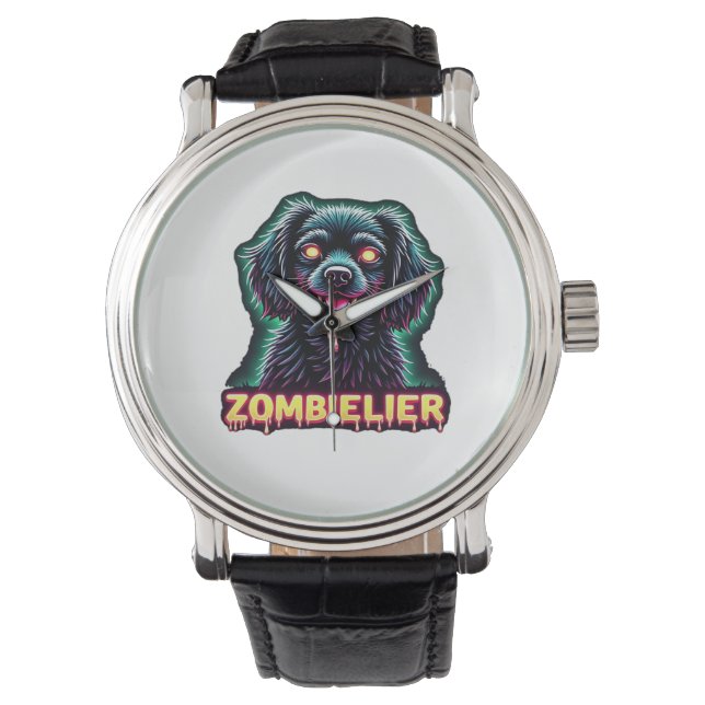 Cavalier King Charles Spaniel CKCS Zombie Dog Hall Armbanduhr (Vorderseite)