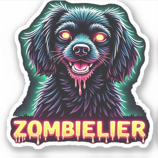 Cavalier King Charles Spaniel CKCS Zombie Dog Hall Aufkleber (Vorderseite)
