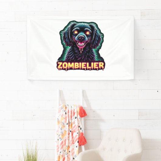 Cavalier King Charles Spaniel CKCS Zombie Dog Hall Banner (Insitu)