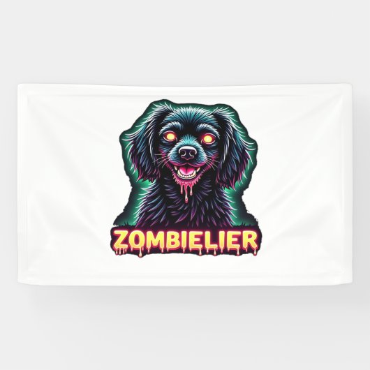 Cavalier King Charles Spaniel CKCS Zombie Dog Hall Banner (Horizontal)