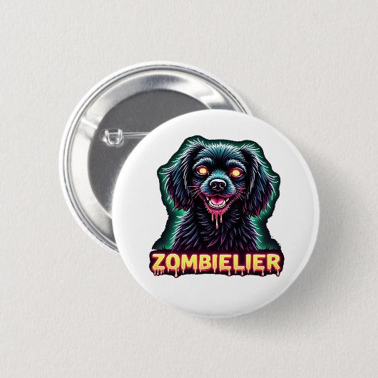 Cavalier King Charles Spaniel CKCS Zombie Dog Hall Button (Vorne & Hinten)