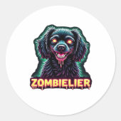 Cavalier King Charles Spaniel CKCS Zombie Dog Hall Runder Aufkleber (Vorderseite)