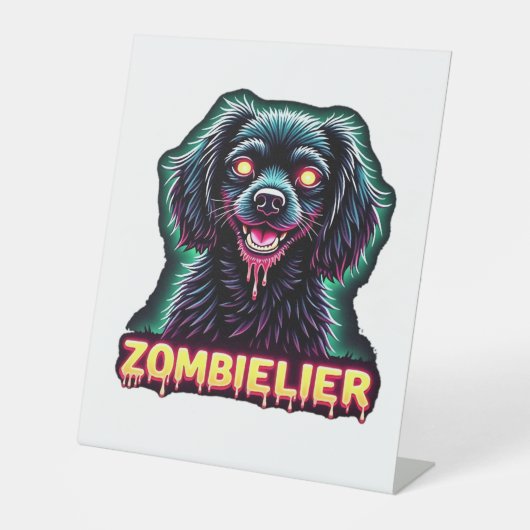 Cavalier King Charles Spaniel CKCS Zombie Dog Hall Sockelschild (Vorderseite)