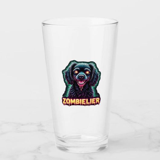 Cavalier King Charles Spaniel CKCS Zombie-Hund-Hal Glas (Vorderseite)