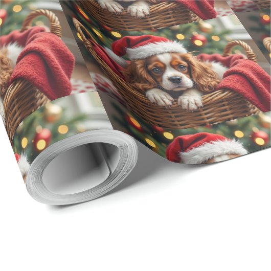 Cavalier King Charles Spaniel Cozy Basket Geschenkpapier (Rolleneckpunkt)