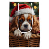 Cavalier King Charles Spaniel Cozy Basket Mittlere Geschenktüte (Rückseite)