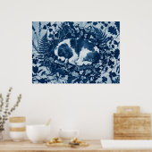 Cavalier King Charles Spaniel Cyanotypie Botanisch Poster (Küche)