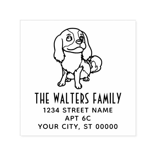 Cavalier King Charles Spaniel Dog #2 Namensadresse Permastempel (Design)