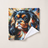 Cavalier King Charles Spaniel Dog Acrylic Print Ba Badhandtuch Set (Waschlappen)