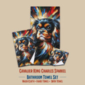 Cavalier King Charles Spaniel Dog Acrylic Print Ba Badhandtuch Set