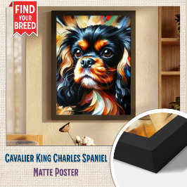 Cavalier King Charles Spaniel Dog Acrylic Print Poster