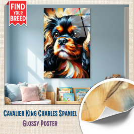 Cavalier King Charles Spaniel Dog Acrylic Print Poster