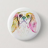 Cavalier King Charles Spaniel Dog Art Painting Button (Vorderseite)