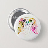 Cavalier King Charles Spaniel Dog Art Painting Button (Vorne & Hinten)