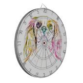 Cavalier King Charles Spaniel Dog Art Painting Dartscheibe (Vorderseite Links)