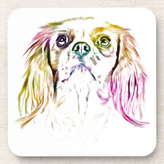 Cavalier King Charles Spaniel Dog Art Painting Getränkeuntersetzer (Vorderseite)