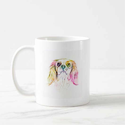 Cavalier King Charles Spaniel Dog Art Painting Kaffeetasse (Links)
