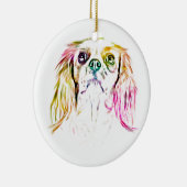 Cavalier King Charles Spaniel Dog Art Painting Keramikornament (Rechts)