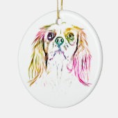 Cavalier King Charles Spaniel Dog Art Painting Keramikornament (Links)