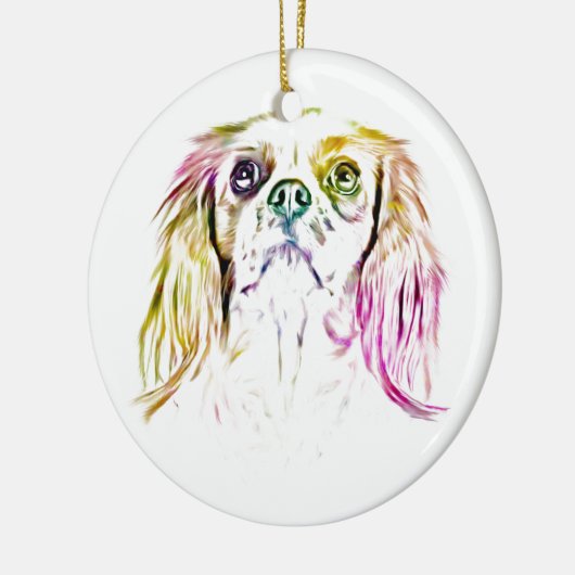 Cavalier King Charles Spaniel Dog Art Painting Keramikornament (Links)