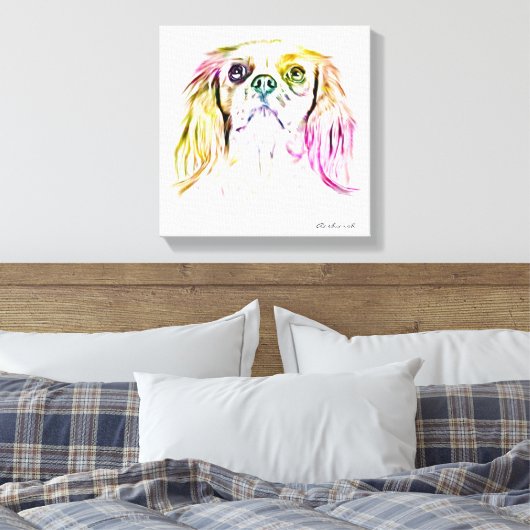 Cavalier King Charles Spaniel Dog Art Painting Leinwanddruck (Insitu (Schlafzimmer))