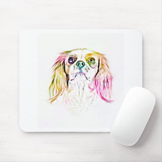 Cavalier King Charles Spaniel Dog Art Painting Mousepad (Mit Mouse)