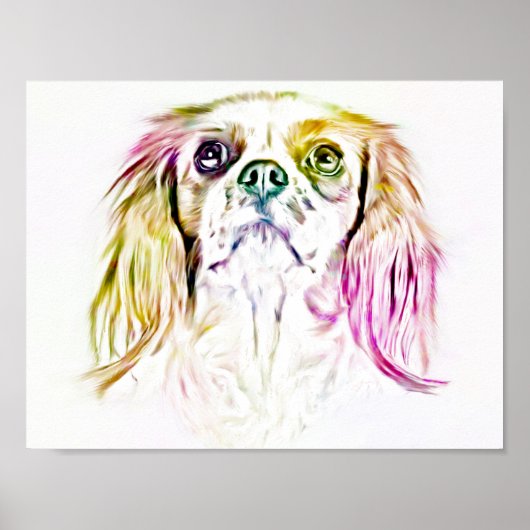 Cavalier King Charles Spaniel Dog Art Painting Poster (Vorne)