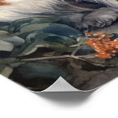 Cavalier King Charles Spaniel Dog Art Print Poster (Ecke)