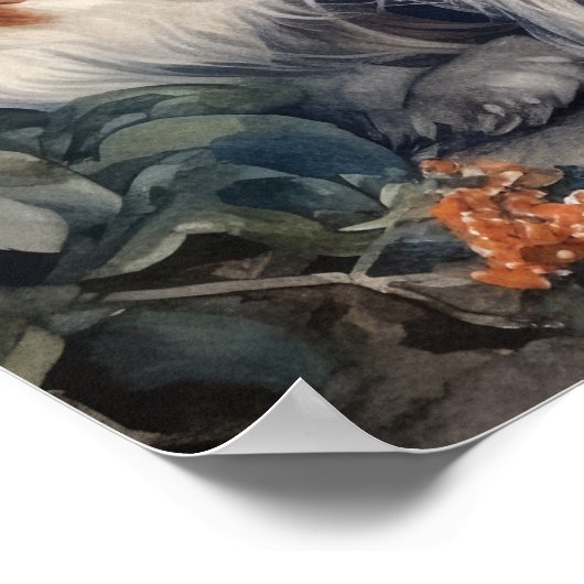 Cavalier King Charles Spaniel Dog Art Print Poster (Ecke)